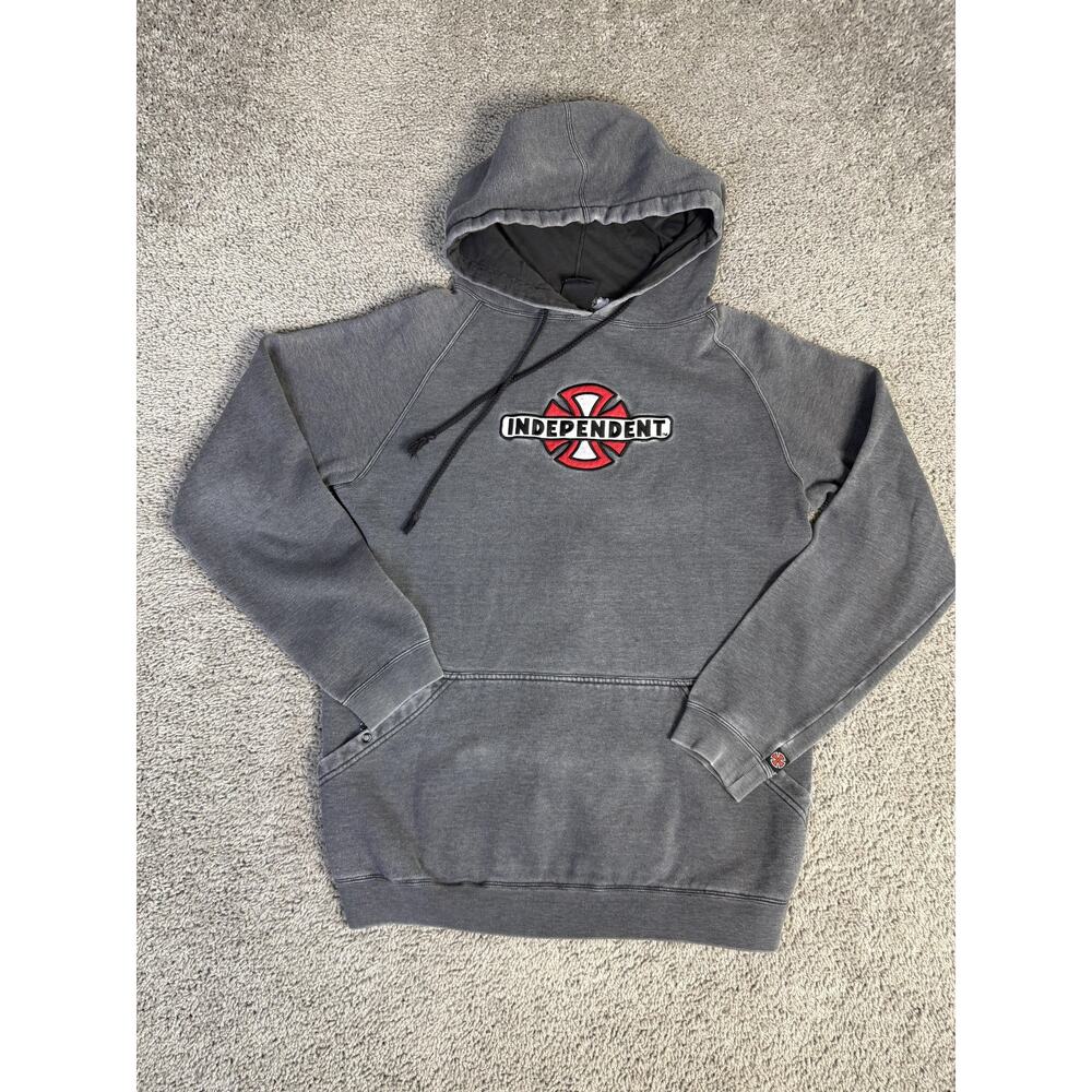 Vintage Independent Truck Company Hoodie Mens M Gray Pullover Graphic Logo